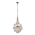 Flow 3 Light Twist Pendant - Hammered Ore