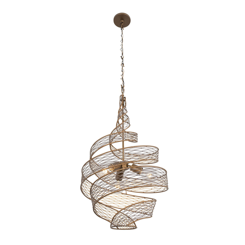 Flow 3 Light Twist Pendant - Hammered Ore