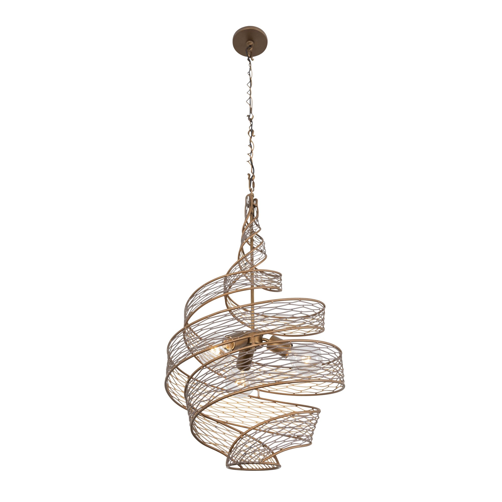 Flow 3 Light Twist Pendant - Hammered Ore