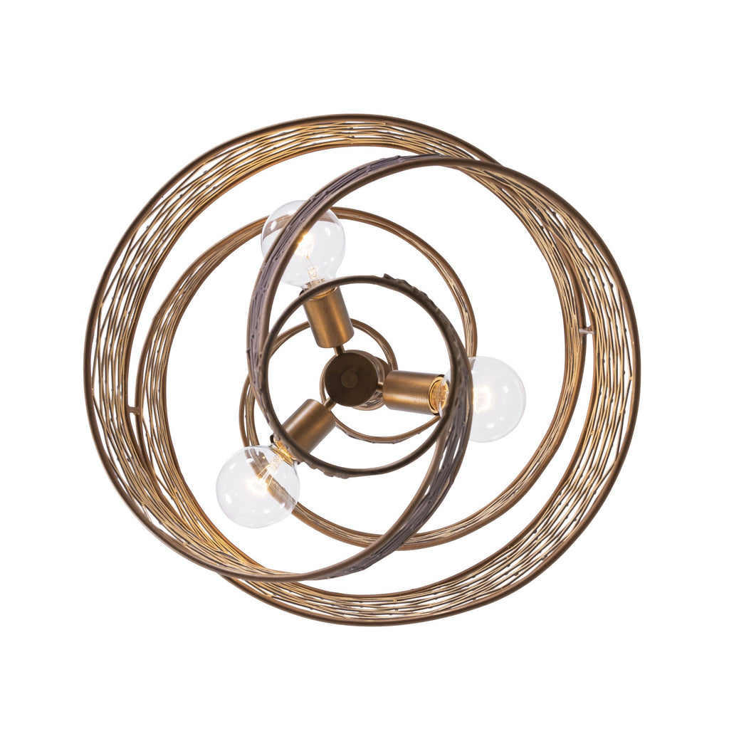 Flow 3 Light Twist Pendant - Hammered Ore