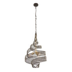 Flow 3 Light Twist Pendant - Matte Black/French Gold