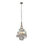 Flow 3 Light Twist Pendant - Matte Black/French Gold