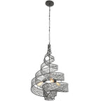 Flow 3 Light Twist Pendant - Steel