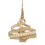 Flow 6 Light Twist Pendant - Baguette/Natural Rattan