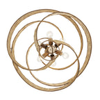 Flow 6 Light Twist Pendant - Baguette/Natural Rattan