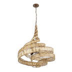 Flow 6 Light Twist Pendant - Baguette/Natural Rattan