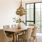 Flow 6 Light Twist Pendant - Baguette/Natural Rattan