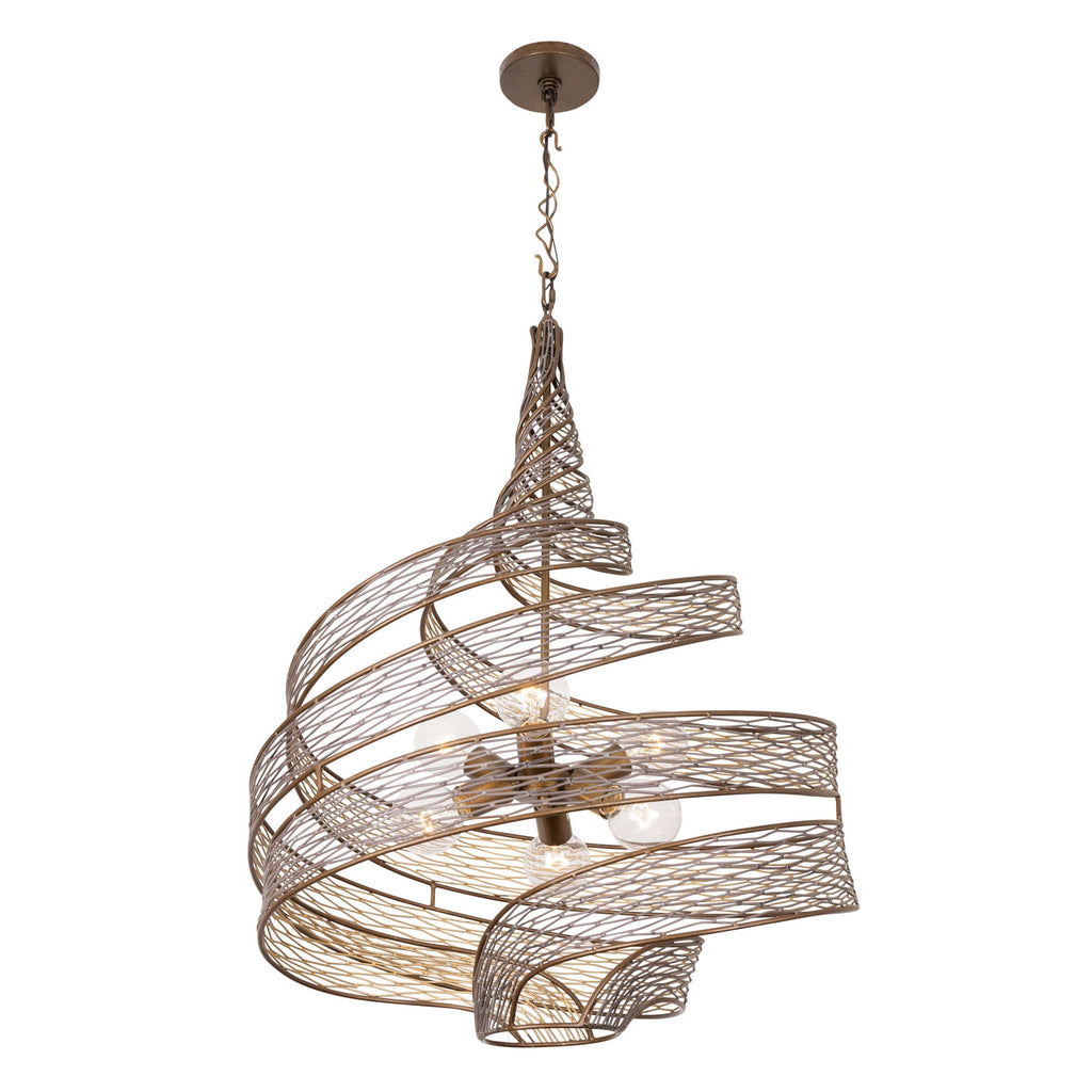 Flow 6 Light Twist Pendant - Hammered Ore