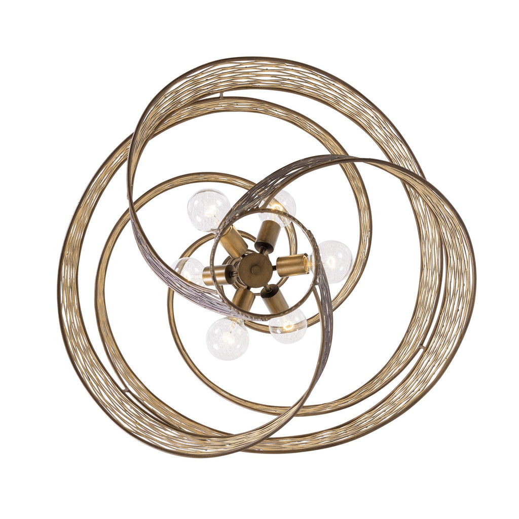 Flow 6 Light Twist Pendant - Hammered Ore