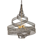 Flow 6 Light Large Twist Pendant - Matte Black/French Gold