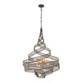 Flow 6 Light Twist Pendant - Matte Black/French Gold