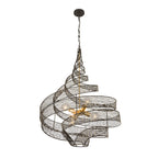 Flow 6 Light Twist Pendant - Matte Black/French Gold