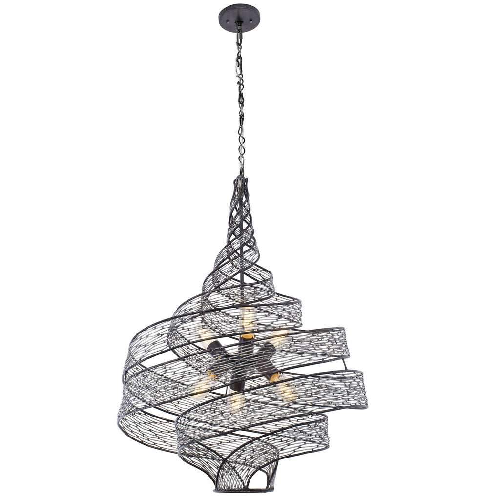 Flow 6 Light Twist Pendant - Steel