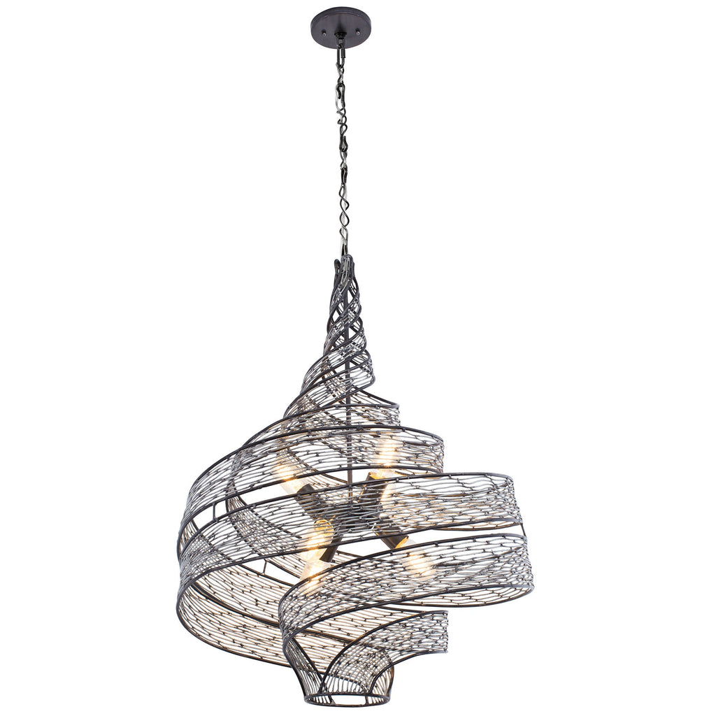 Flow 6 Light Twist Pendant - Steel