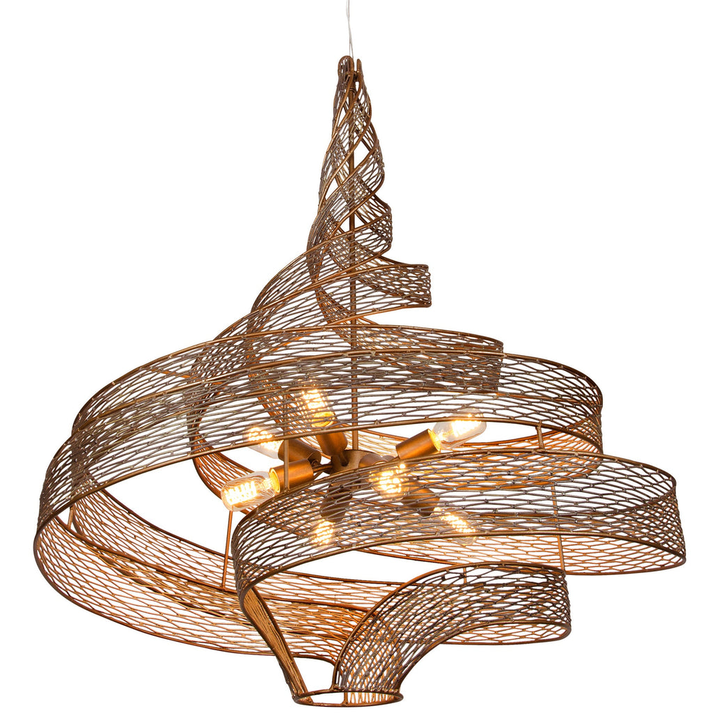 Flow 8 Light Twist Pendant - Hammered Ore
