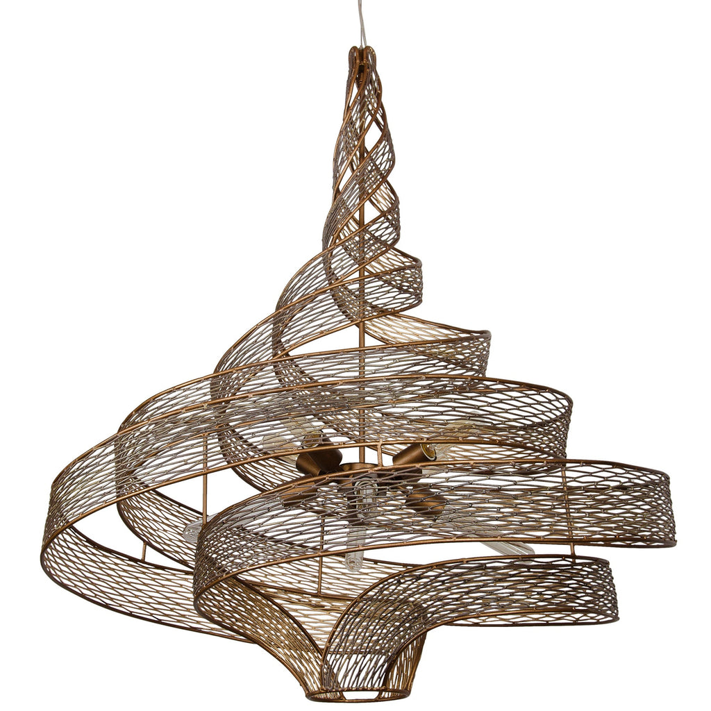 Flow 8 Light Twist Pendant - Hammered Ore