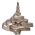 Flow 8 Light Twist Pendant - Hammered Ore