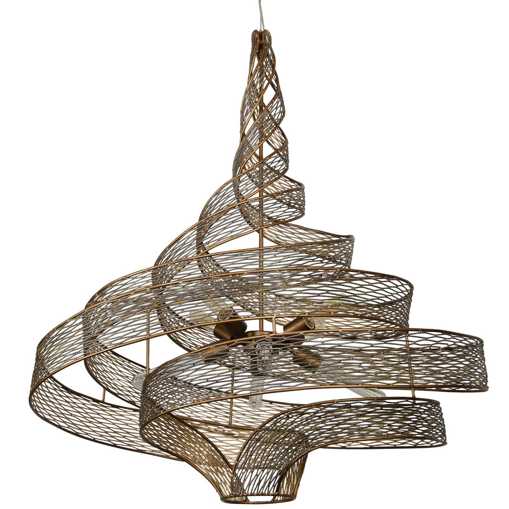 Flow 8 Light Twist Pendant - Hammered Ore