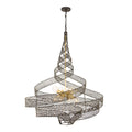 Flow 8 Light Twist Pendant - Matte Black/French Gold