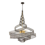 Flow 8 Light Twist Pendant - Matte Black/French Gold
