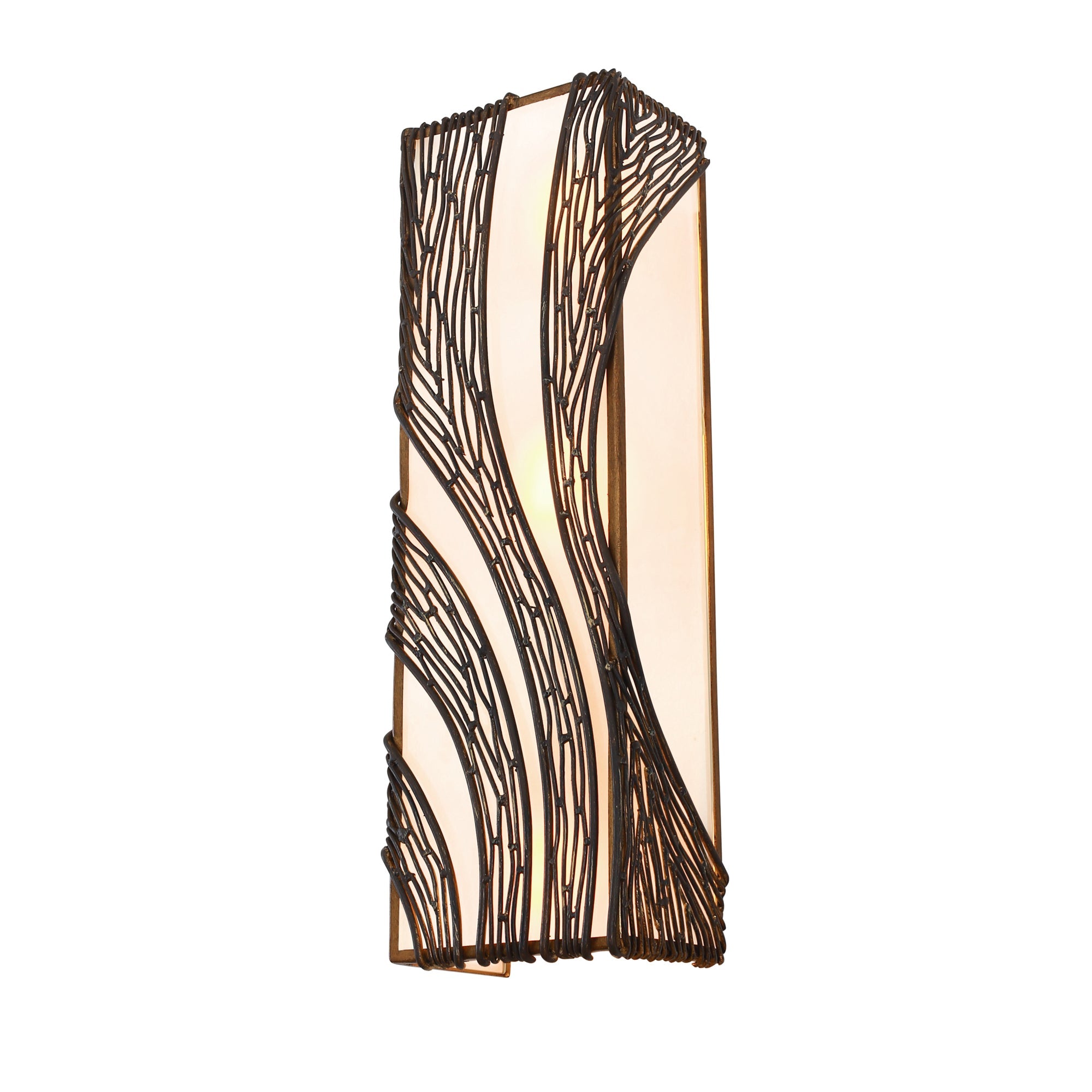 Flow 3 Light Vertical Sconce - Hammered Ore