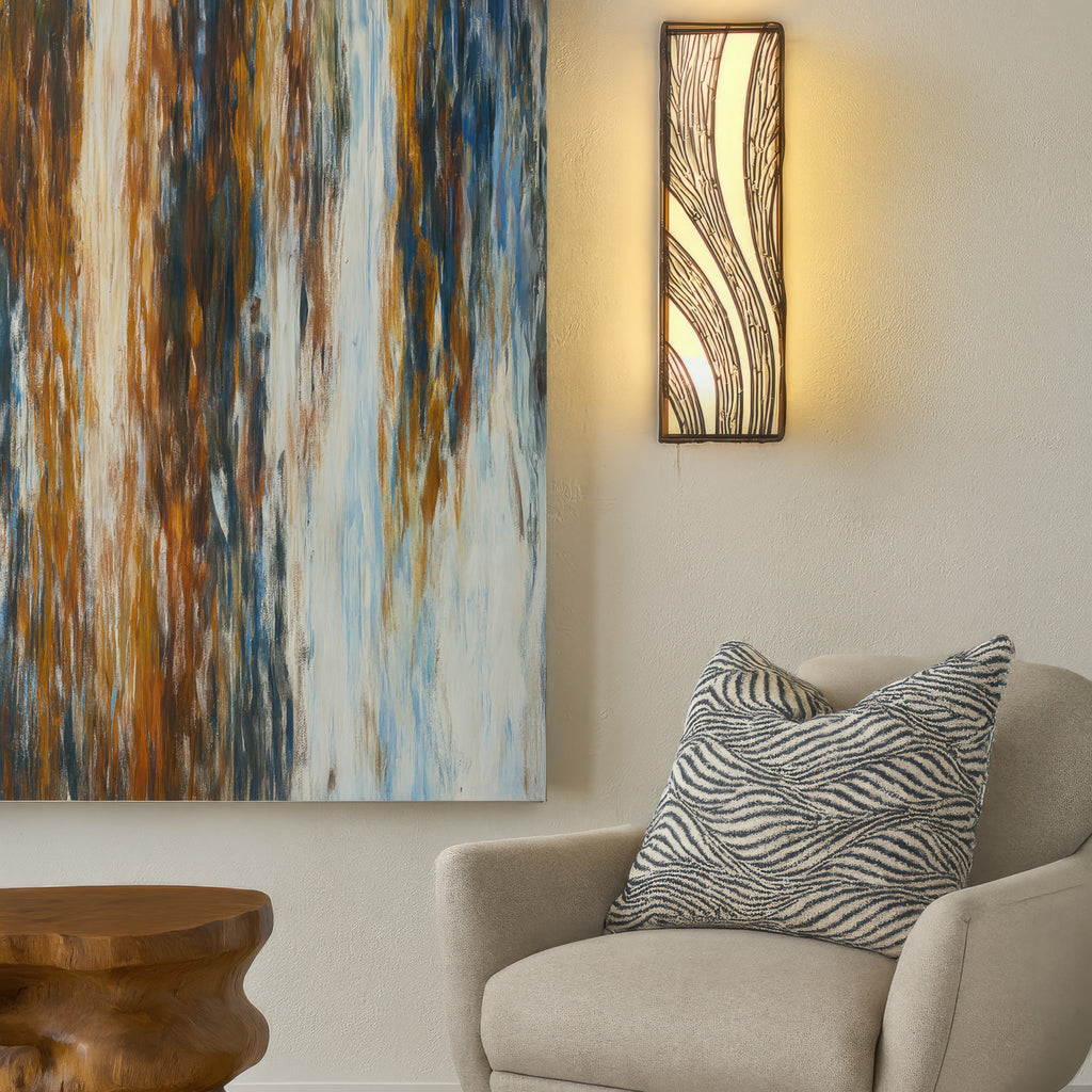 Flow 3 Light Vertical Sconce - Hammered Ore