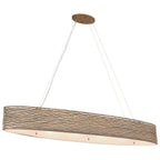 Flow 6 Light Oval Linear Pendant w/Fabric Shade - Hammered Ore