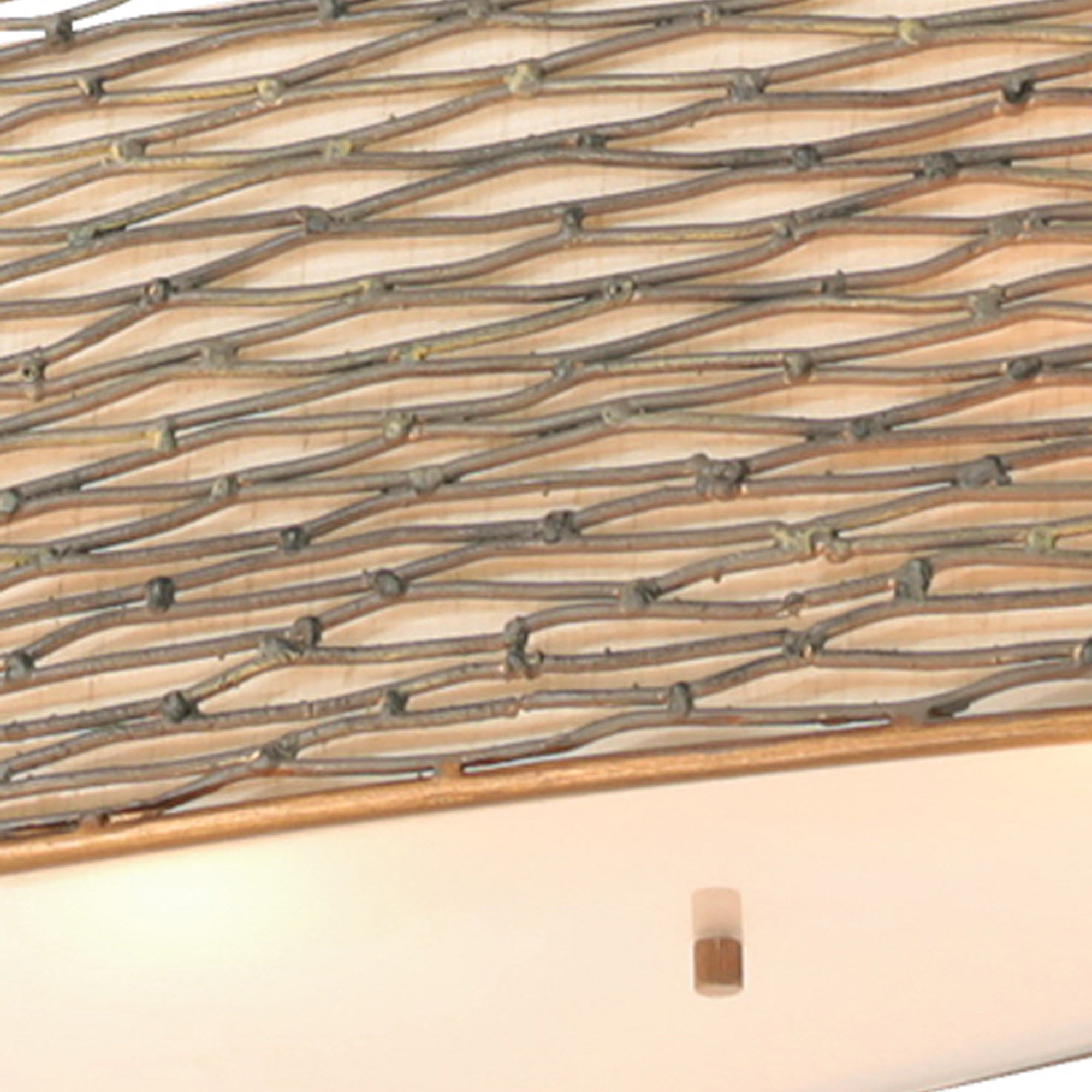 Flow 6 Light Oval Linear Pendant w/Fabric Shade - Hammered Ore