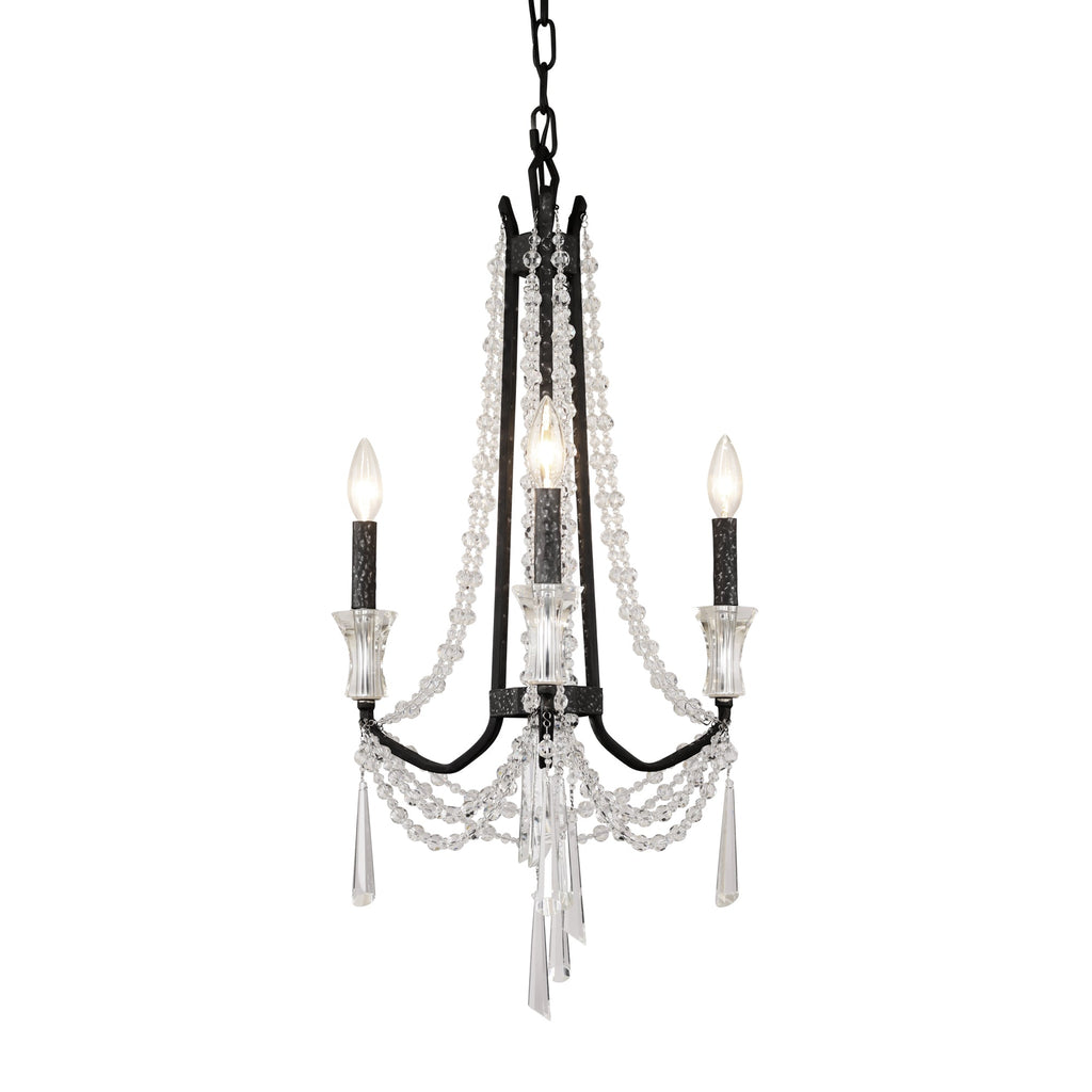 Barcelona 3 Light Crystal Chandelier - Onyx