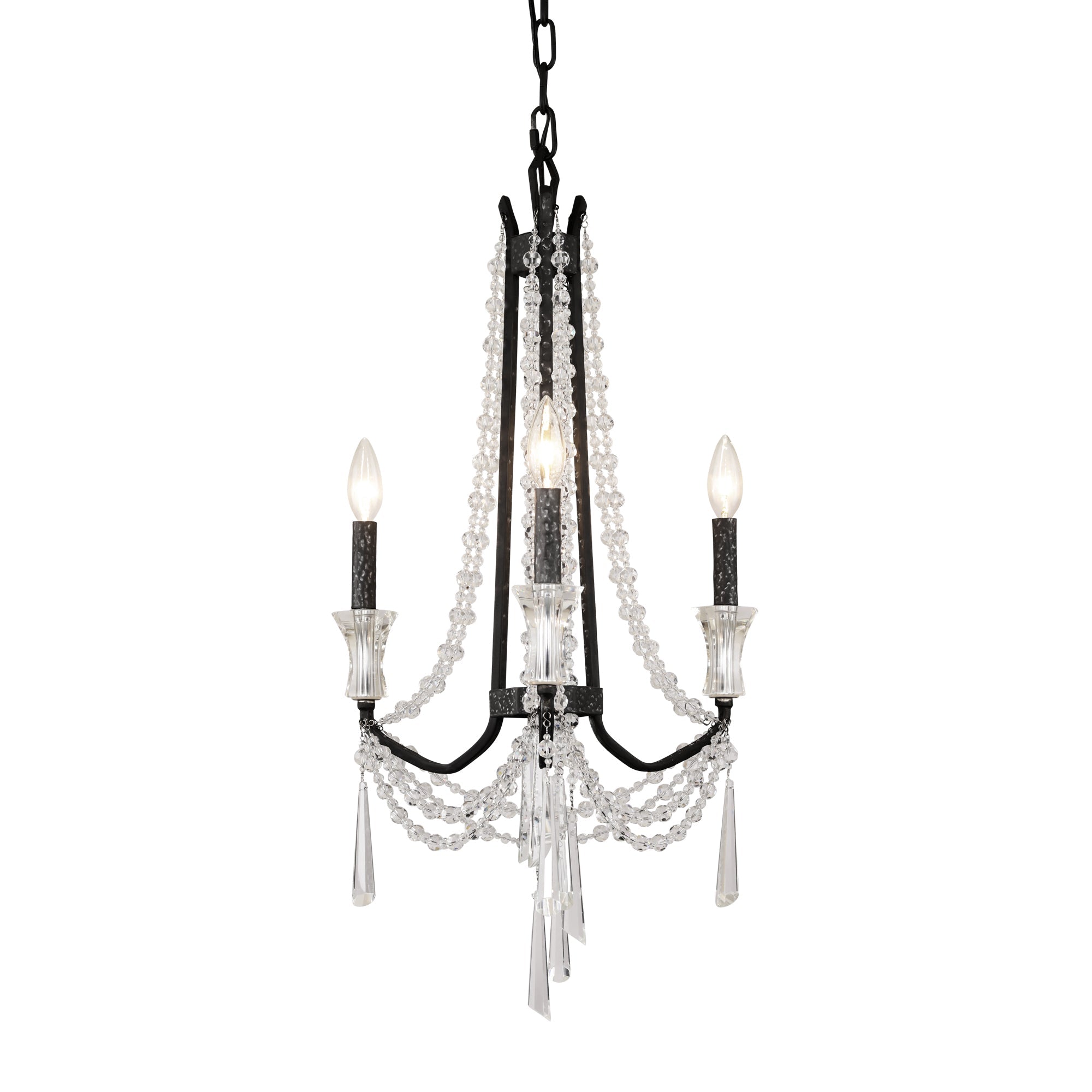 Barcelona 3 Light Crystal Chandelier - Onyx