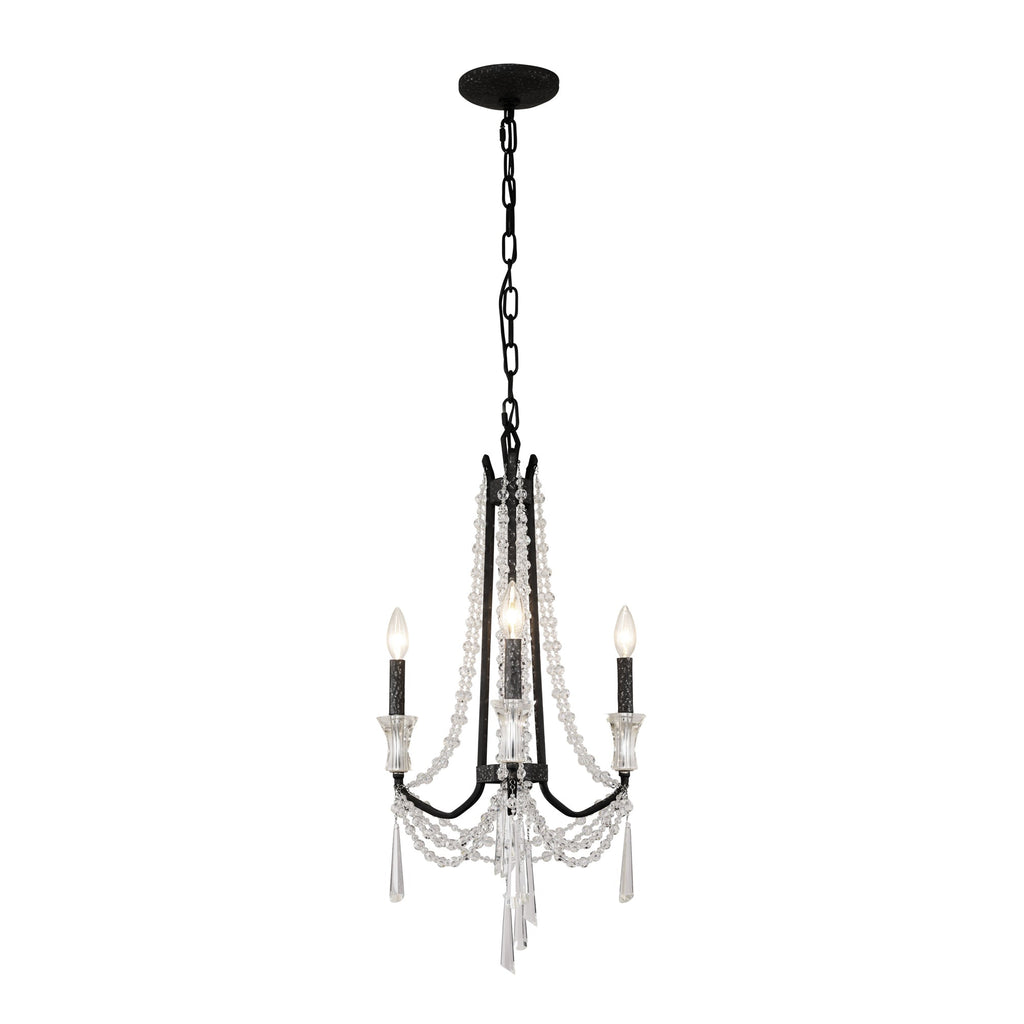 Barcelona 3 Light Crystal Chandelier - Onyx