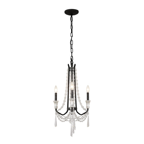 Barcelona 3 Light Crystal Chandelier - Onyx