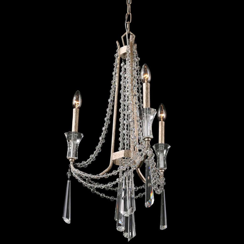 Barcelona 3 Light Crystal Chandelier - Transcend Silver