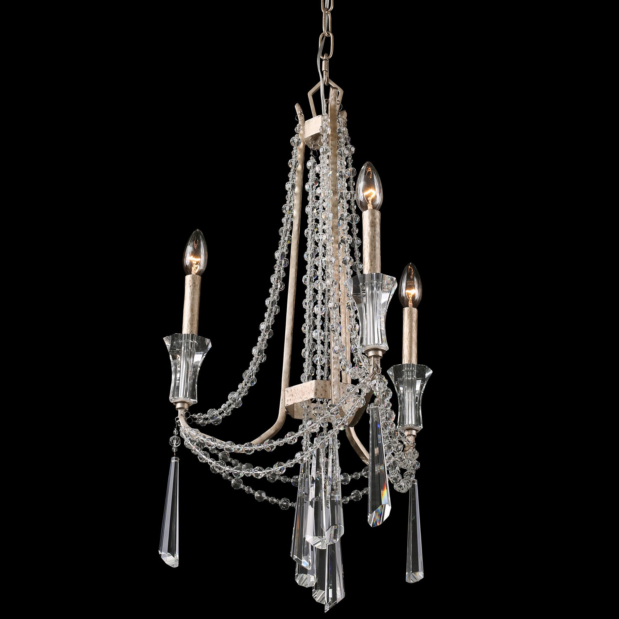 Barcelona 3 Light Crystal Chandelier - Transcend Silver