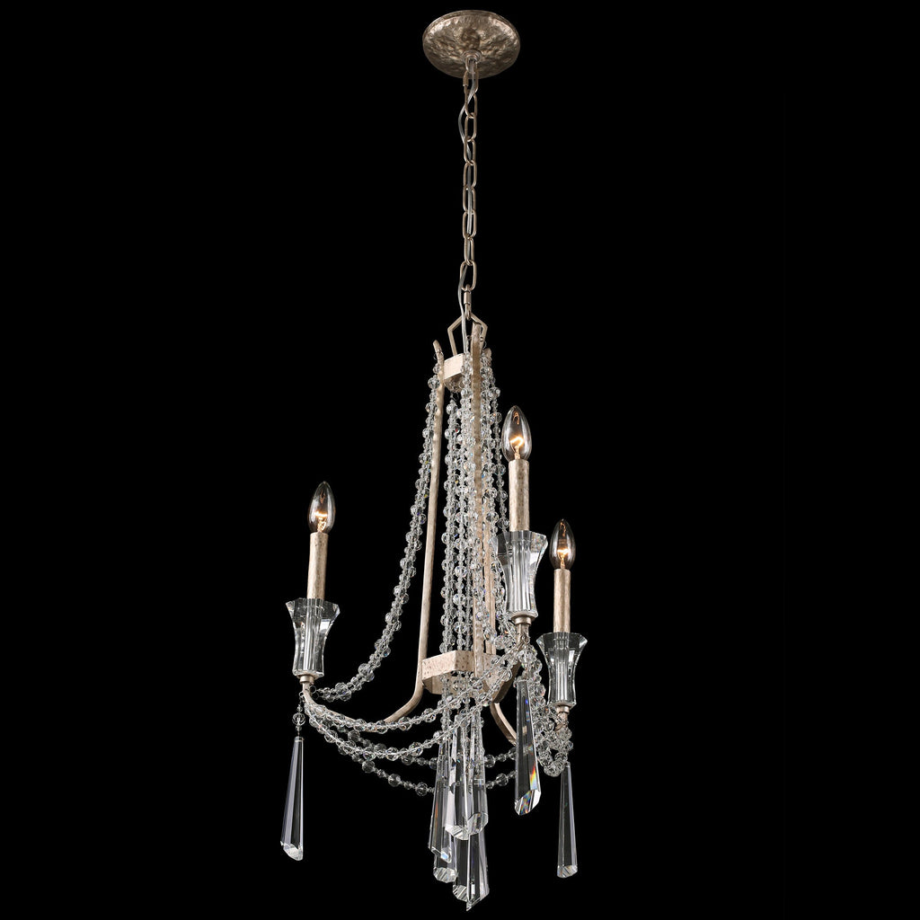Barcelona 3 Light Crystal Chandelier - Transcend Silver