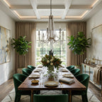 Barcelona 6 Light Pendant w/Shade - Brass Kisser