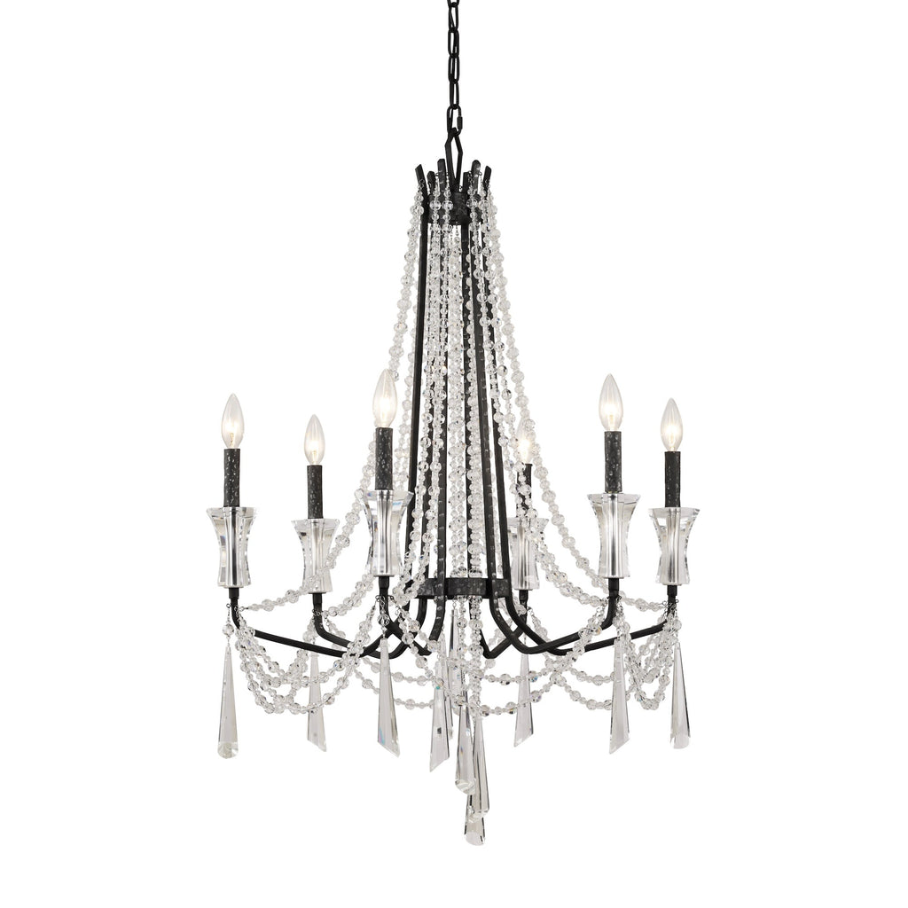 Barcelona 6 Light Crystal Chandelier - Onyx