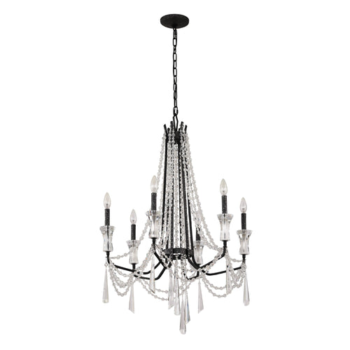 Barcelona 6 Light Crystal Chandelier - Onyx