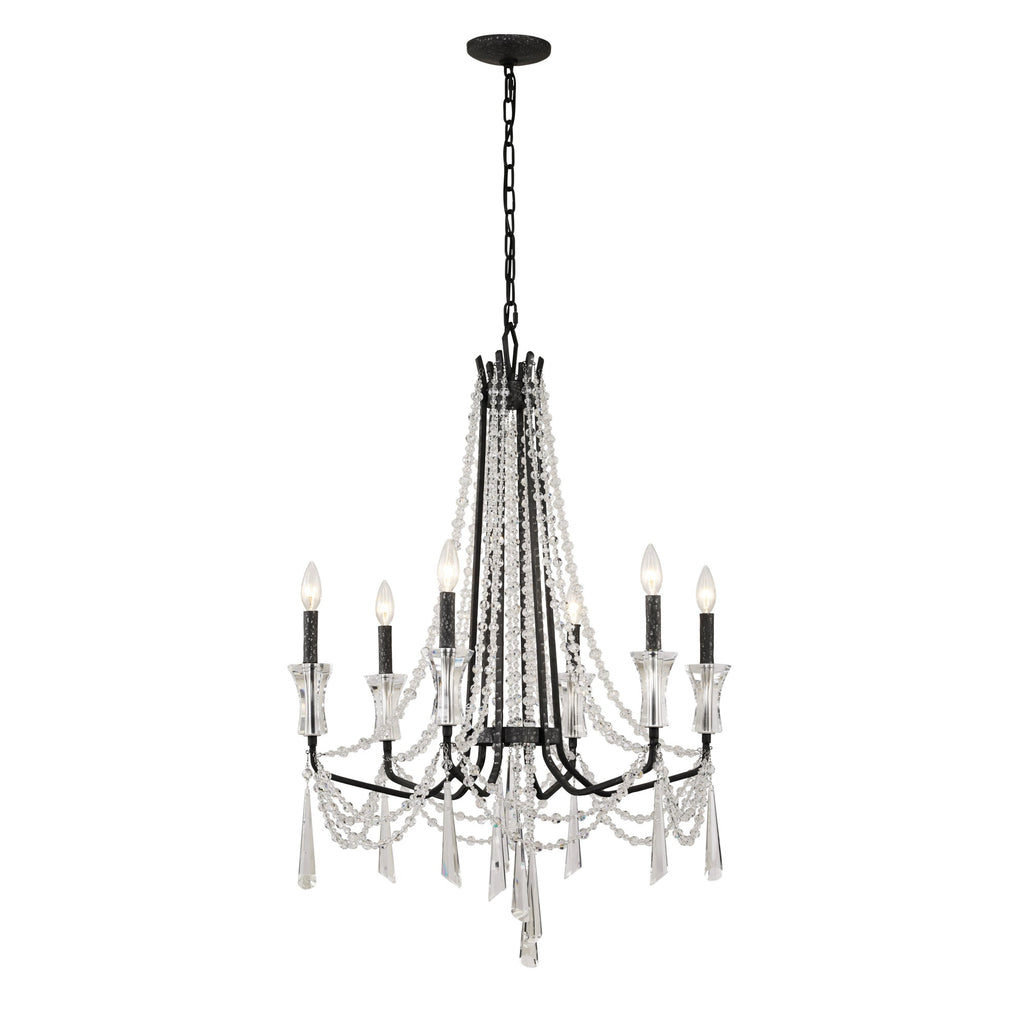 Barcelona 6 Light Crystal Chandelier - Onyx