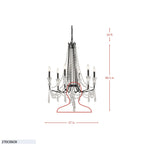 Barcelona 6 Light Crystal Chandelier - Transcend Silver