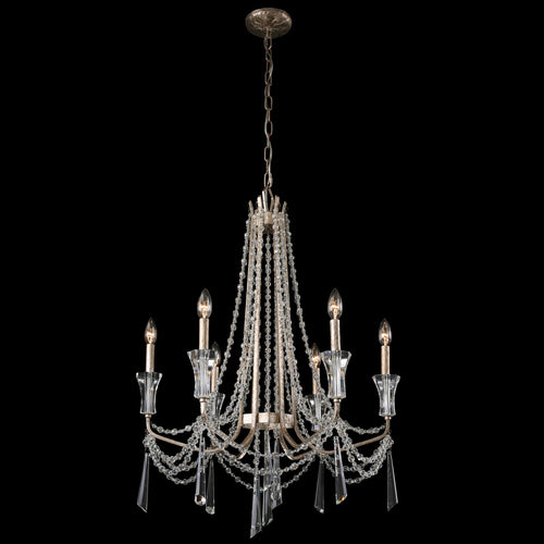 Barcelona 6 Light Crystal Chandelier - Transcend Silver