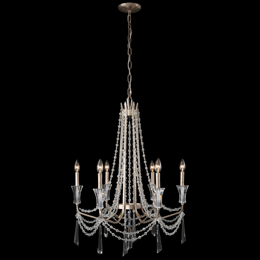Barcelona 6 Light Crystal Chandelier - Transcend Silver