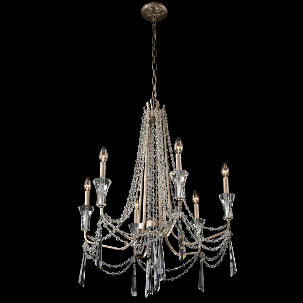 Barcelona 6 Light Crystal Chandelier - Transcend Silver
