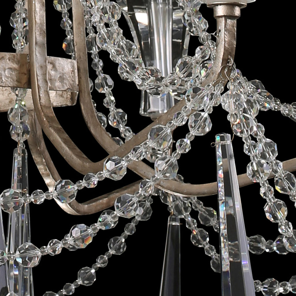 Barcelona 6 Light Crystal Chandelier - Transcend Silver