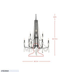 Barcelona 9 Light 2-Tier Crystal Chandelier - Onyx