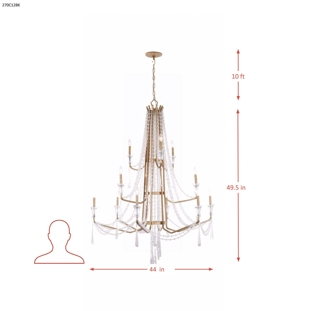 Barcelona 12 Light 3-Tier Chandelier