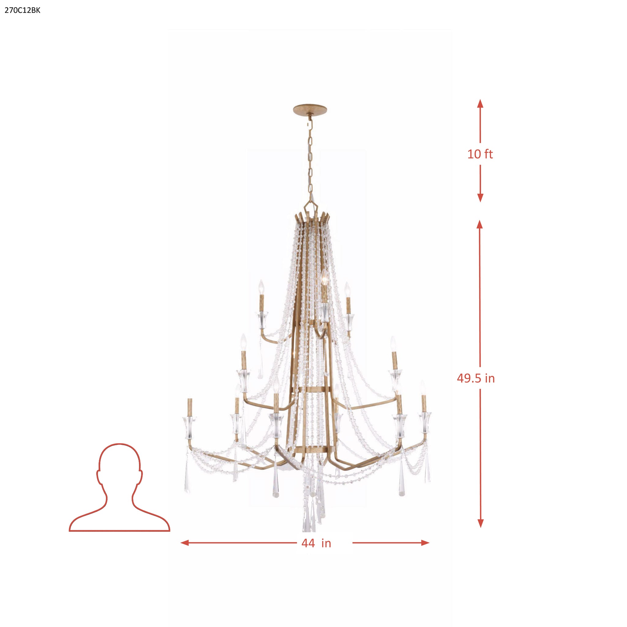 Barcelona 12 Light 3-Tier Chandelier