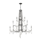 Barcelona 12 Light 3-Tier Crystal Chandelier - Onyx