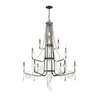 Barcelona 12 Light 3-Tier Crystal Chandelier - Onyx