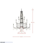 Barcelona 12 Light 3-Tier Crystal Chandelier - Transcend Silver